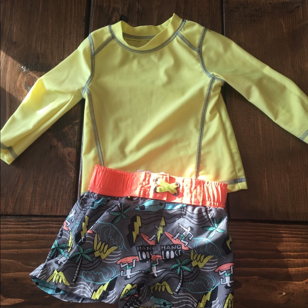 Cat & Jack Swim shorts & Rash guard
